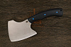 Топорик кухонный Мастерской Тать 120мм, сталь 50Х14МФ, G-10 черный (синий спейсер) - фото №1