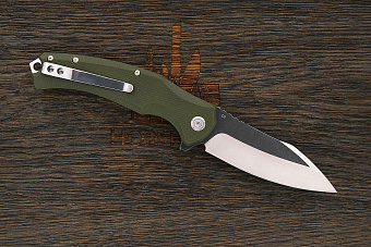 Нож складной QSP Snipe, клинок 90мм, сталь D2, рукоять G10 оливковый