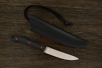 Нож туристический Мастерской Тать Горностай, клинок 105мм, сталь Cor-X, рукоять G10 черный 3D