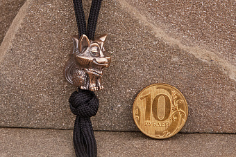 Бусина на темляк Хитрый Лис от мастерской Крымская бронза