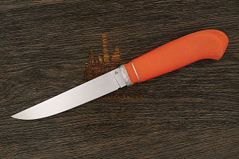 Нож туристический Алексея Артемьева Технофинка, сталь Elmax, рукоять микарта оранжевая