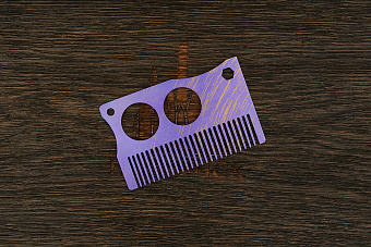 Расческа для бороды Pi22 титановая Т02 фиолетовая