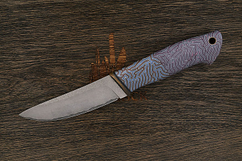 Разделочный нож Дмитрия Демина Скиннер в пенале, сталь QPM53/95X18