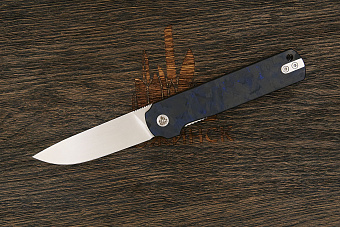 Нож складной QSP Lark, клинок 80мм, сталь Sandvik 14C28N, рукоять карбон-B