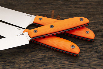 Нож кухонный MOYO Геликон шеф 180мм, сталь AR-RPM9, рукоять G10-extra оранжевый