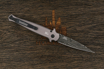 Автоматический складной нож Kershaw Launch 8, сталь дамаск, рукоять алюминий/карбон