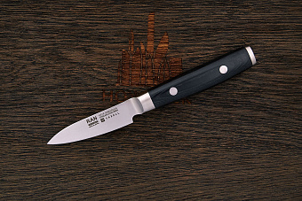 Нож кухонный Yaxell Ran овощной 80мм, сталь VG-10 в обкладках из дамаска