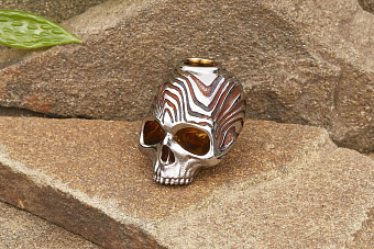 Бусина на темляк «Лаки Дамаск» титан бронза