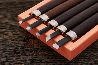 Набор для резьбы по дереву, 5 резцов темный