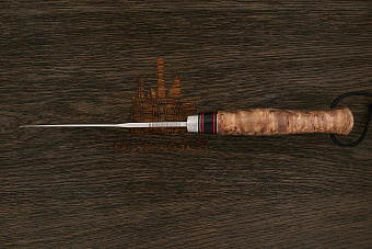 Нож туристический Геннадия Дедюхина Балем, клинок 130мм, сталь M398, рукоять дерево стаб. дерево