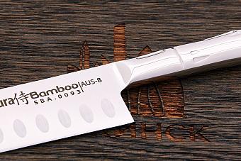 Нож кухонный Samura сантоку 137мм, сталь AUS-8, рукоять сталь