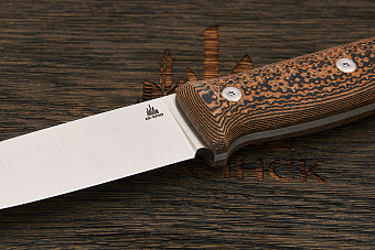 Нож туристический Ножинск-PRO Бушкрафт, клинок 115мм, сталь AR-RPM9, рукоять микарта чёрно-оранжевая