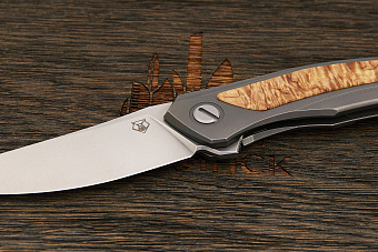 Складной нож Shirogorov knives Quantum Ursus, сталь Cromax PM, рукоять титан/к.береза
