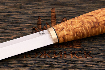 Финский нож Сергея Никитина, сталь Х12МФ, рукоять карельская береза