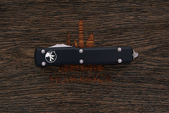 Автоматический складной нож Microtech Ultratech S/E, сталь M390 apocalypt, рукоять алюминий черный