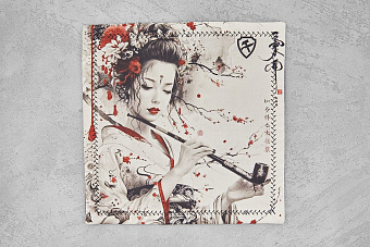 Хэнк EDC платок Ponomarev Forge Гейша с трубкой, 23×23см