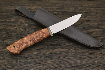 Нож туристический Мастерской Тать Харза, клинок 112мм, сталь Elmax, рукоять кап клена