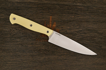 Нож кухонный MOYO Аппарель универсальный 155мм, сталь AR-RPM9, рукоять G10-extra слоновая кость