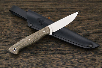 Разделочный нож Къметь, клинок 85мм, сталь Lomax, рукоять микарта