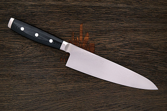 Нож кухонный Yaxell Ran гранд шеф 255мм, сталь VG-10 в обкладках из дамаска