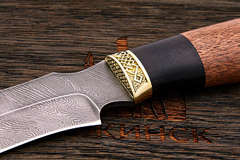 Нож туристический Эльбрус Клык, клинок 140мм, дамаск