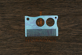 Расческа для бороды Pi22 титановая Т02 зеленая