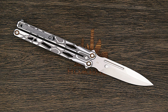Нож балисонг Reptilian Киборг, модель 01, сталь D2, рукоять сталь