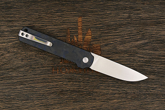 Нож складной QSP Lark, клинок 80мм, сталь Sandvik 14C28N, рукоять карбон-B