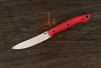 Нож туристический Мастерской Тать Горностай, клинок 105мм, сталь Elmax, рукоять G10 красный 3D