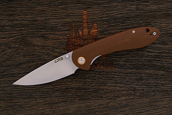 Нож складной CJRB Feldspar, клинок 89мм, сталь D2, рукоять G10 коричневый
