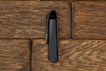 Чехол на ремень кожаный черный, модель 0523