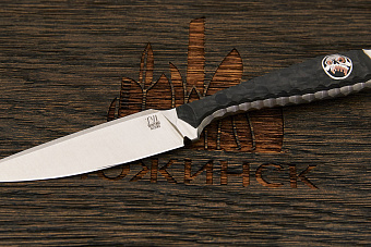 Нож EDC Владимира Толкачева, клинок 70мм, сталь M390, рукоять карбон черный