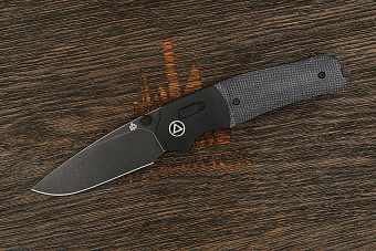 Нож складной QSP Vault, клинок 83мм, сталь Sandvik 14C28N, рукоять микарта/алюминий-BB