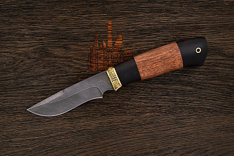 Нож туристический Эльбрус Тайга, клинок 110мм, дамаск