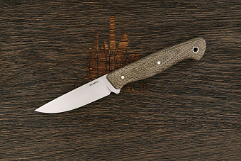 Разделочный нож Къметь, клинок 85мм, сталь Lomax, рукоять микарта