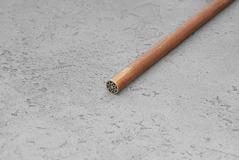 Мозаичный пин "Цветок-II" 6,0x100 мм, контур - медь, центр - сталь, черный