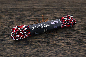 Шнурки для обуви, 200см, красный камуфляж