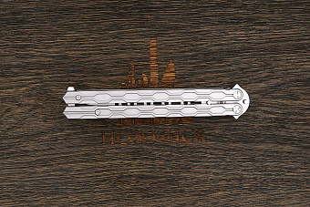 Тренировочный нож балисонг Reptilian Плазма, модель 03, сталь 440, рукоять сталь