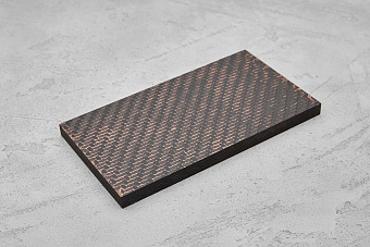 Карбон twill 12K, плашка 140x80x8мм, с медной пудрой