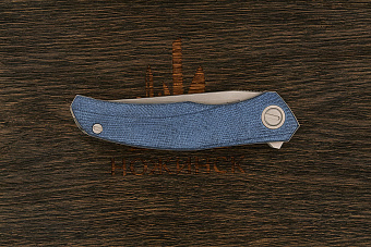 Складной нож Shirogorov knives Q95 Ursus, сталь Elmax, рукоять микарта голубая