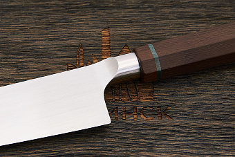 Нож кухонный UralEDC сантоку 180мм, сталь 95Х18, рукоять дерево