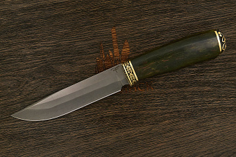 Разделочный нож Игоря Пампуха Модель 007, клинок 145мм, булат легированный, рукоять дерево стаб.