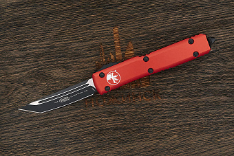 Автоматический складной нож Microtech Ultratech T/E, сталь M390, рукоять алюминий красный