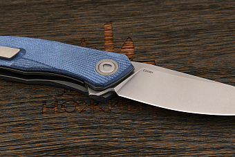 Складной нож Shirogorov knives Q95 Ursus, сталь Elmax, рукоять микарта голубая