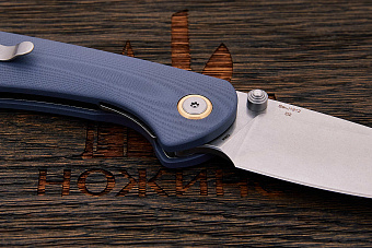 Нож складной CJRB Feldspar, клинок 89мм, сталь D2, рукоять G10 серо-синий