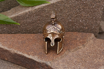 Бусина на темляк Шлем греческий от мастерской Крымская бронза