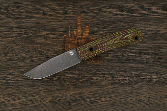 Нож туристический Lizard knives, клинок 95мм, сталь Х12МФ, рукоять микарта, ножны оливковые