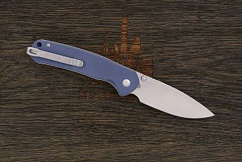 Нож складной CJRB Pyrite, клинок 79мм, сталь AR-RPM9, рукоять G10 серо-синий