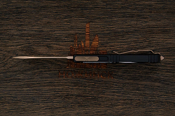 Автоматический складной нож Microtech Ultratech S/E, сталь M390, рукоять алюминий черный/рисунок