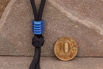 Титановая бусина на темляк «Радиатор» синий